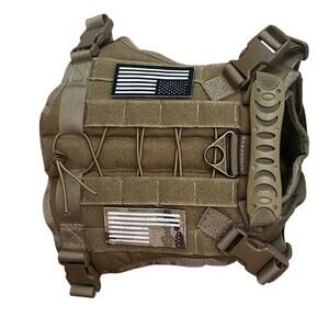 Tactical Harness Vest for Dogs Size Medium Khaki New With Bag Rugged Military